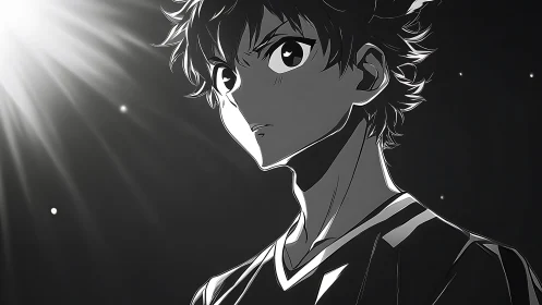 High contrast anime portrait uses rim lighting and deep shadows