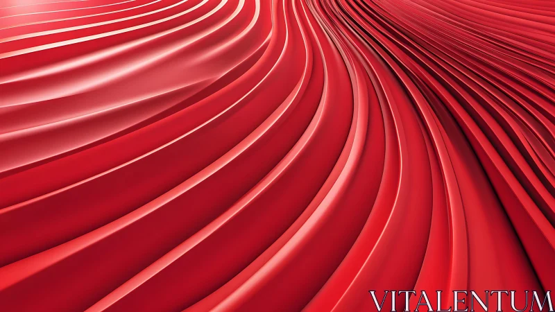 Dynamic red abstract waves in modern 3D digital art style.