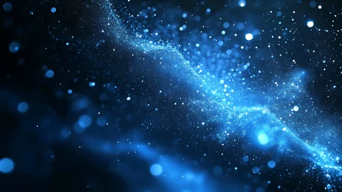 Blue particle wave simulates dynamic cosmic dust flow in space