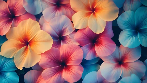 Gradient-Rendered Floral Composition with Luminous Petal Transitions