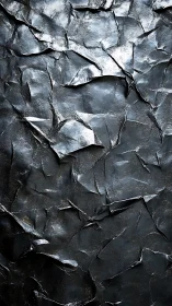 Midnight metal folds catching scattered silver light.