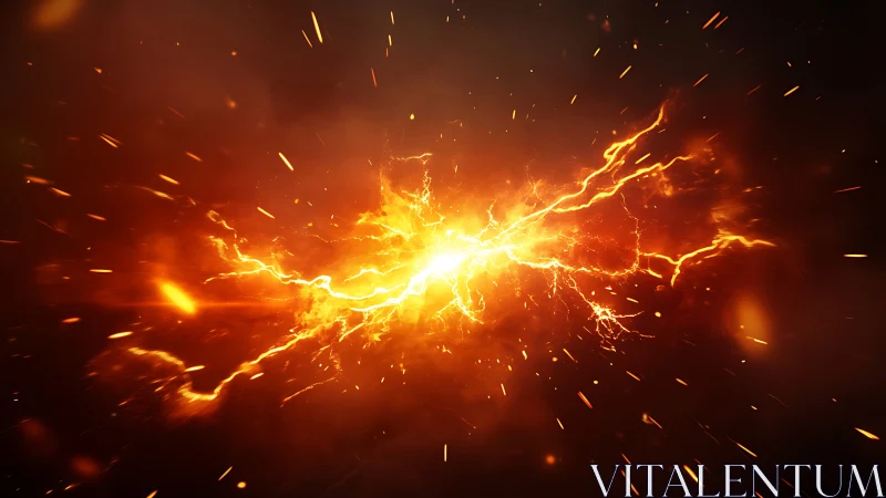 Explosive Lightning Burst with Golden Energy