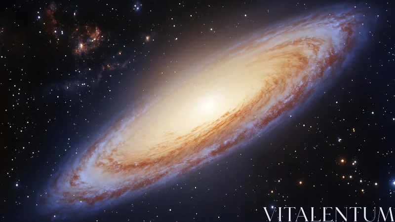 Spiral galaxy with bright core in dense star field.