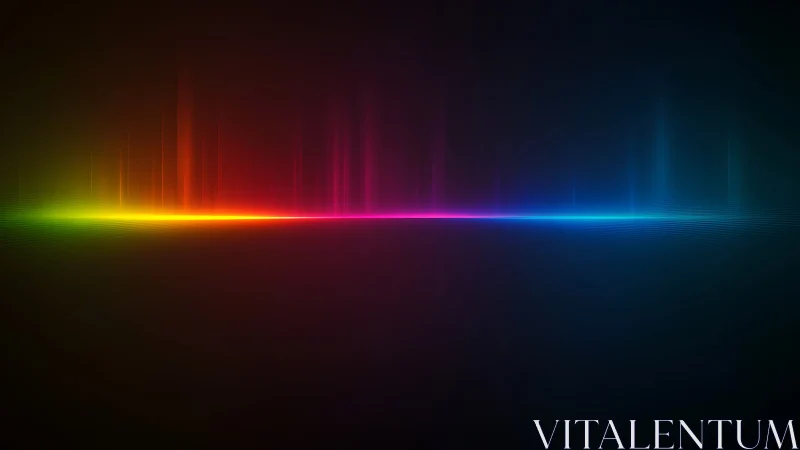 Prismatic audio waveform glows across deep gradient space