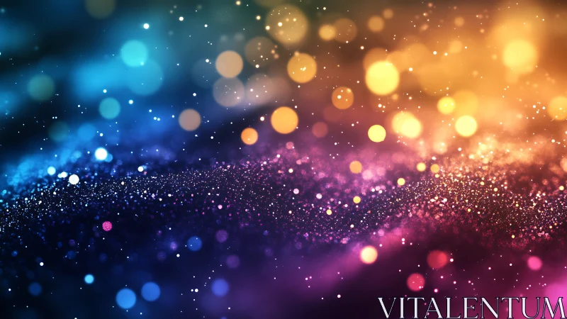 Nebula of glittering bokeh drifting through prismatic night.