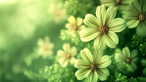 Luminous Blooms Dance in Verdant Symphony.