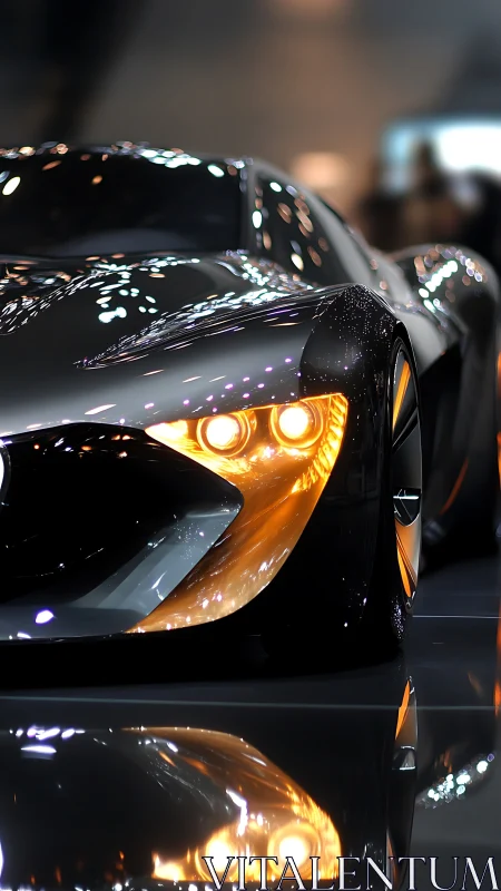 Liquid-metal concept coupe prowls beneath neon constellations