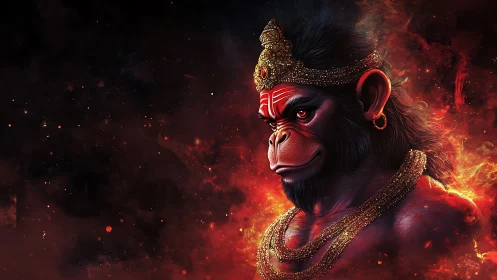 Fire-forged monkey warrior crowned in molten starlight.