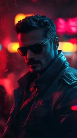 Midnight streets, neon rain, and a quiet leather-clad rebel.