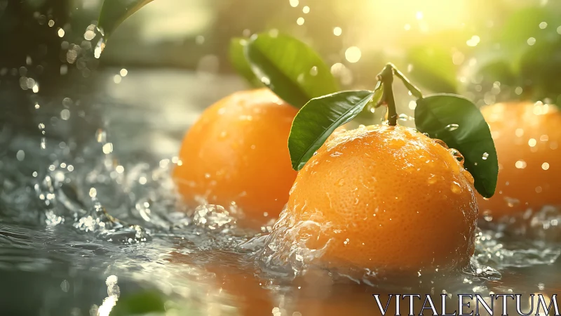 Sunlit citrus splash where oranges practice joyful swimming.