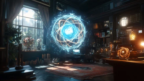 Orbital spellwork rewrites physics inside a sunlit study