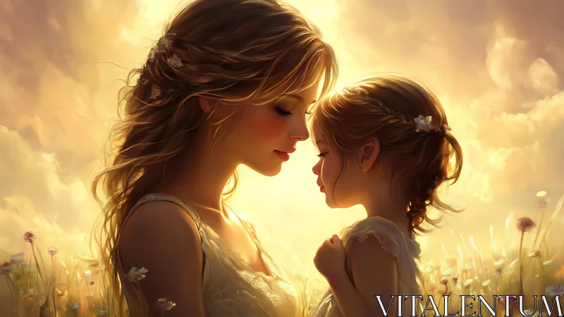 Backlighting Digital Portrait: Two Figures in Golden Hour Atmospheric Rendering