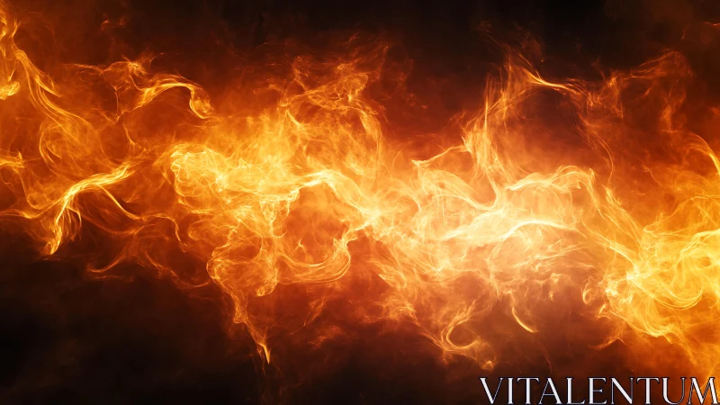 Dynamic swirling flame with intense fiery energy in dark background.