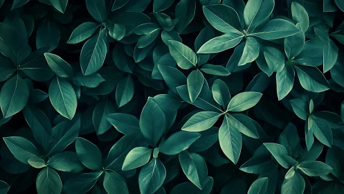 Deep green foliage pattern under soft diffused light.