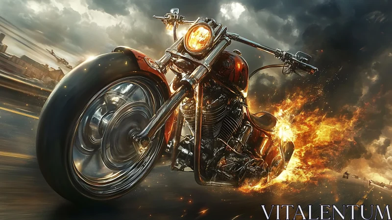 Fireborn highway chopper roars through a storm of speed.