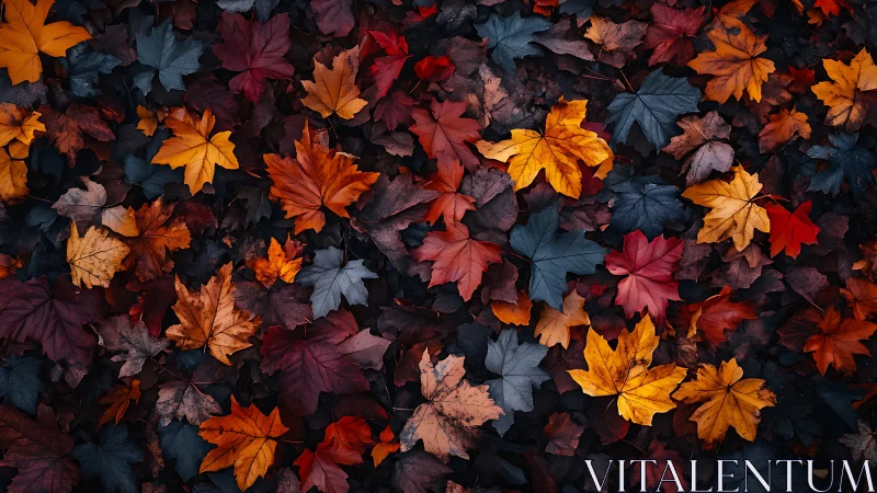 Chromatic stratification of maple foliage under diffuse light.