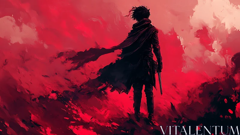 Scarlet storm wanderer stares down the burning horizon.