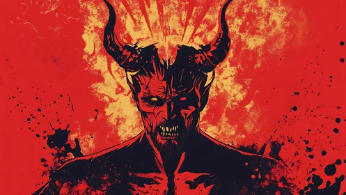 Infernal monarch crowned in splatter and wildfire red.