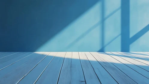 Soft morning light spills across a calm blue room corner