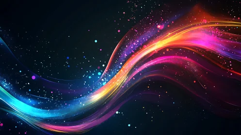 Neon rivers of color swirling through star-swept night.