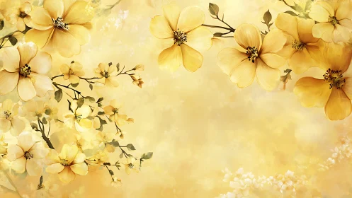 Golden Blooms Dancing: A Soft Yellow Flower Dream.