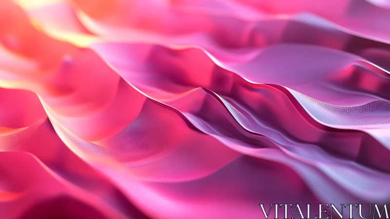 Soft pink satin waves glowing in gentle evening light.