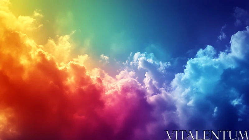 Spectral gradient clouds with luminous chromatic diffusion.