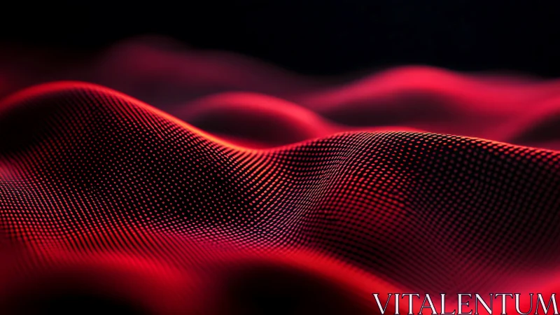 Red data dunes ripple softly across a glowing digital horizon