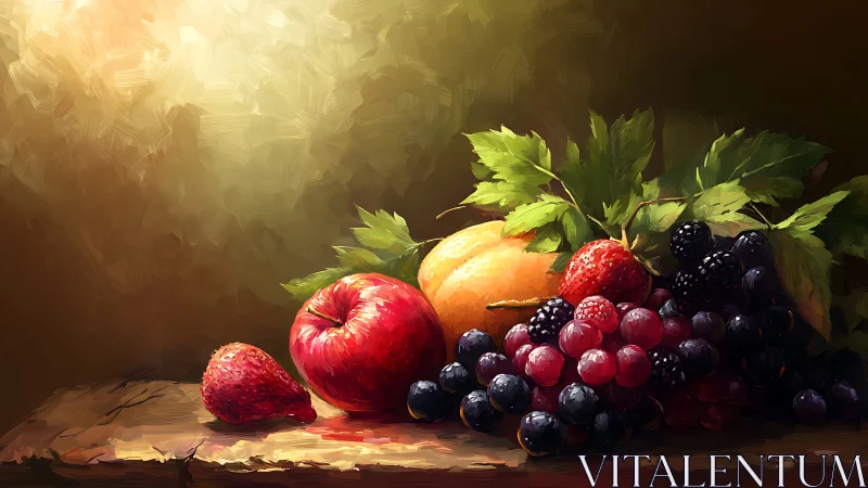 Sunlit still life with glowing fruit and quiet warmth.