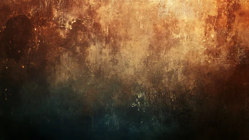 Textured abstract wall glows with warm bronze gradients.
