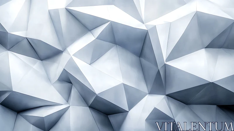 Geometric faceted surface with sharp metallic polygons.