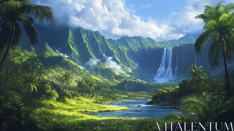 Paradise Valley's Emerald Cascade: Tropical Majesty.