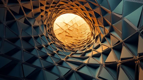 Parametric triangular lattice funnel with warm core illumination