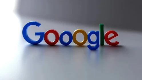 Google Logo in Three-Dimensional Rendered Letters