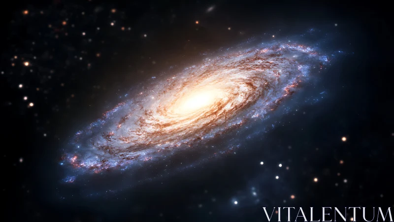 Spiral galaxy whirls like a luminous storm in deep space
