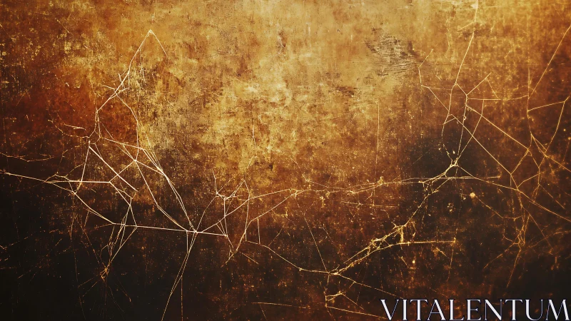 Cracked golden textured background with abstract grunge style.