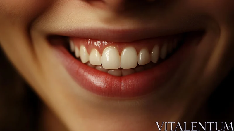 Radiant close-up smile highlights healthy white teeth.