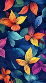 Nocturne garden of neon petals in swirling chromatic bloom.