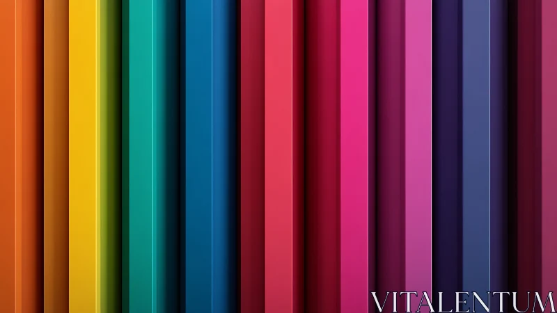 Vertical rainbow pillars march in sleek chromatic harmony.