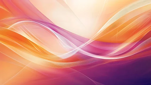 Radiant flowing ribbons of light glow in warm gradient hues.