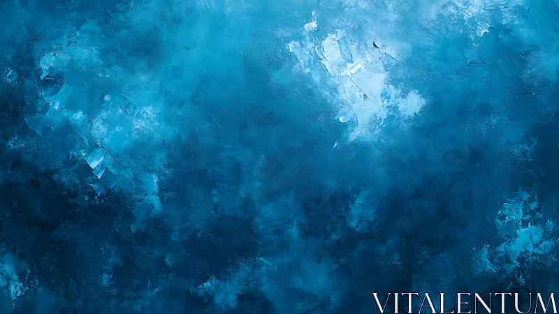 Midnight blue maelstrom swirling in luminous abstract calm.