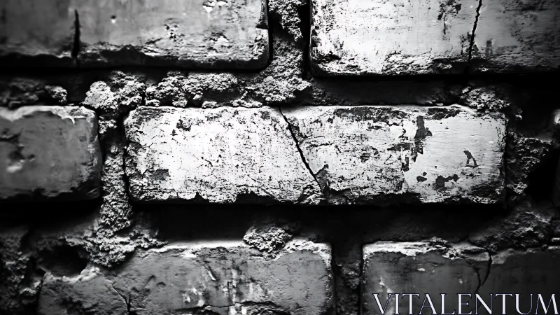 Weathered brick wall with soulful cracks and worn texture.