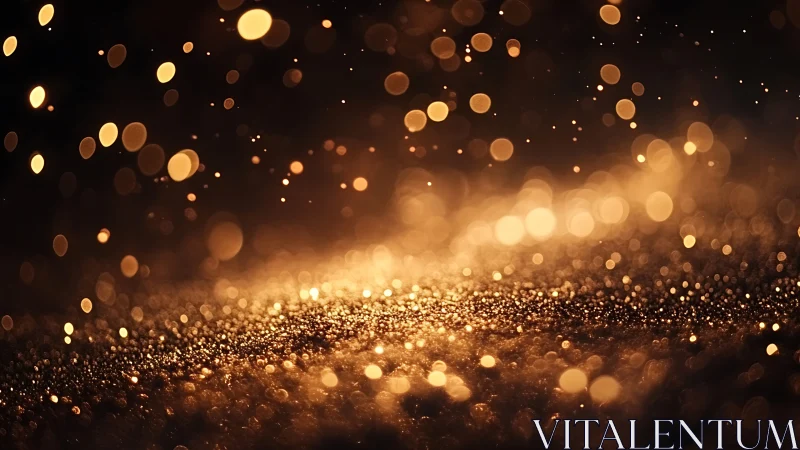 Golden bokeh dust shimmers softly in warm abstract light
