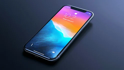 Modern smartphone displaying vibrant gradient wallpaper