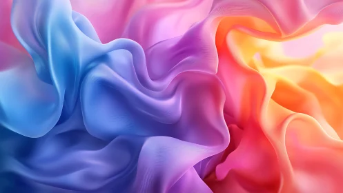 Vibrant flowing gradient fabric abstract in soft focus.