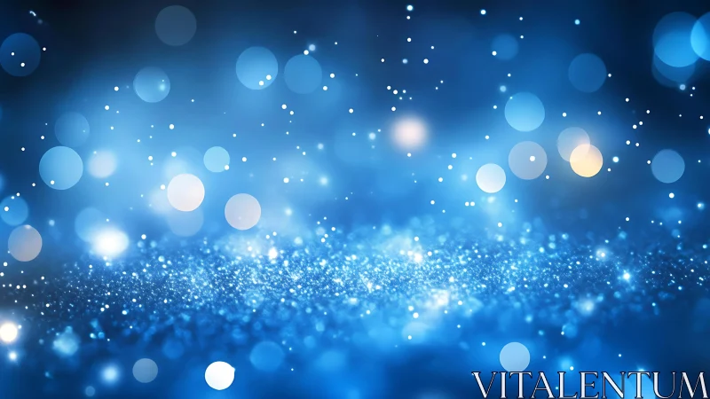 Sparkling Blue Abstract Background with Bokeh Light Effects.