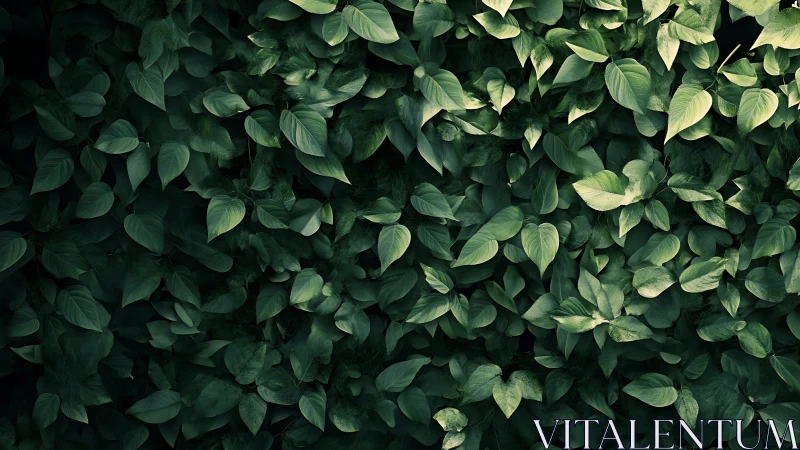 Dense overlapping green foliage forming uniform leaf surface.