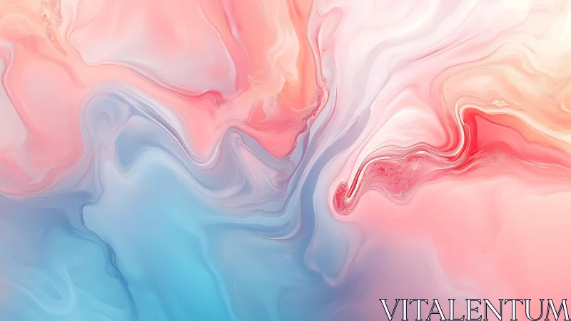 Soft pastel swirls of pink and blue in a dreamy embrace.