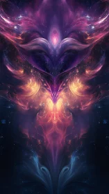 Glowing cosmic spirit rising in swirling nebula light.