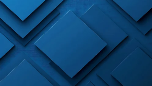 Layered blue geometric panels create ordered abstract depth